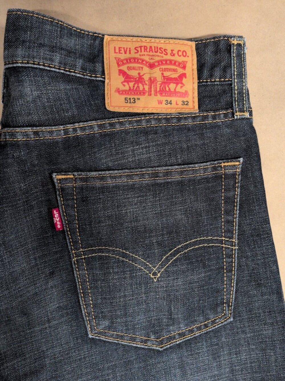 Levi's 513 Jeans Men's Slim Straight Dark Wash Blue 34x32